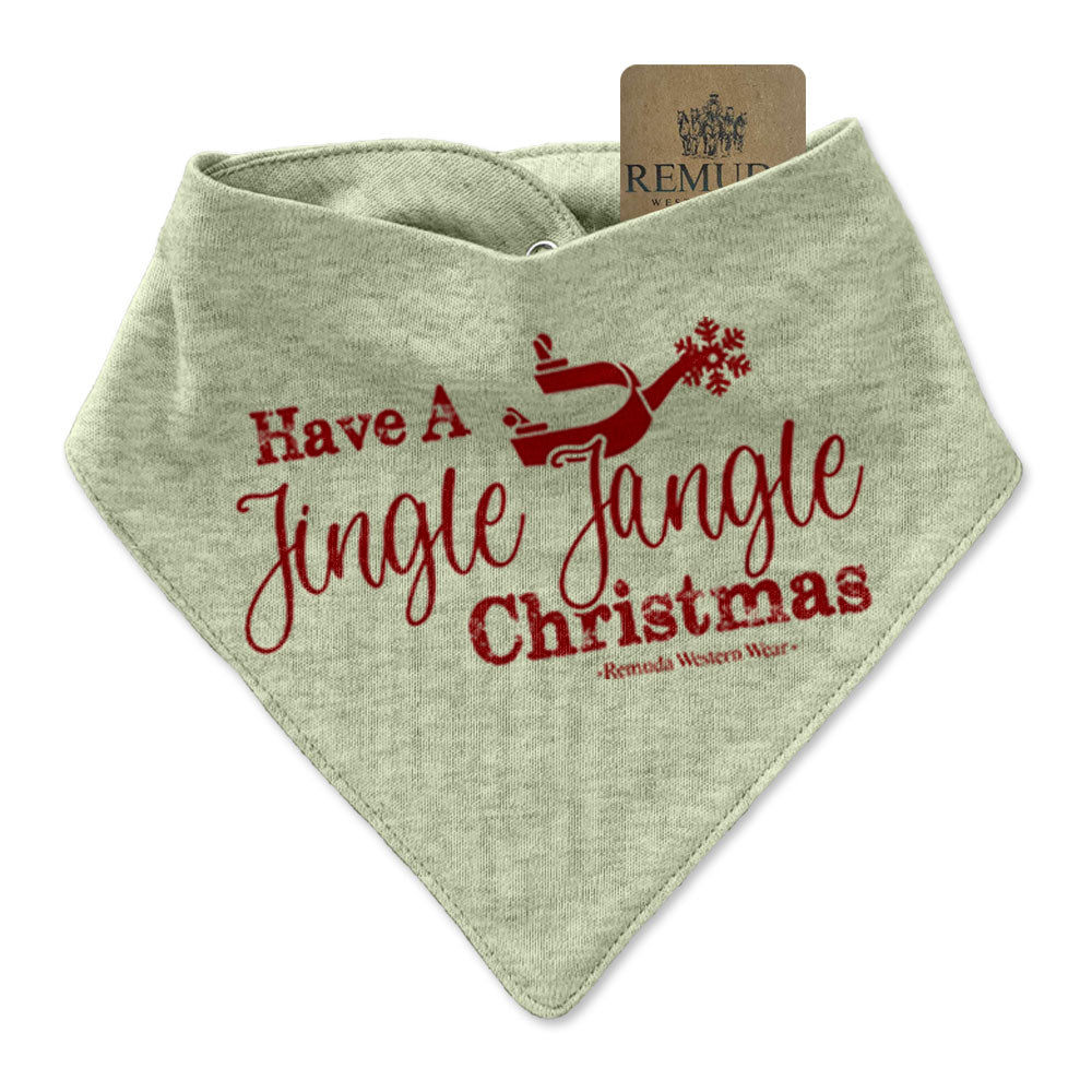 Have A Jingle Jangle Christmas Infant Toddler Western Spur Bandana Bib in the color Sage Green