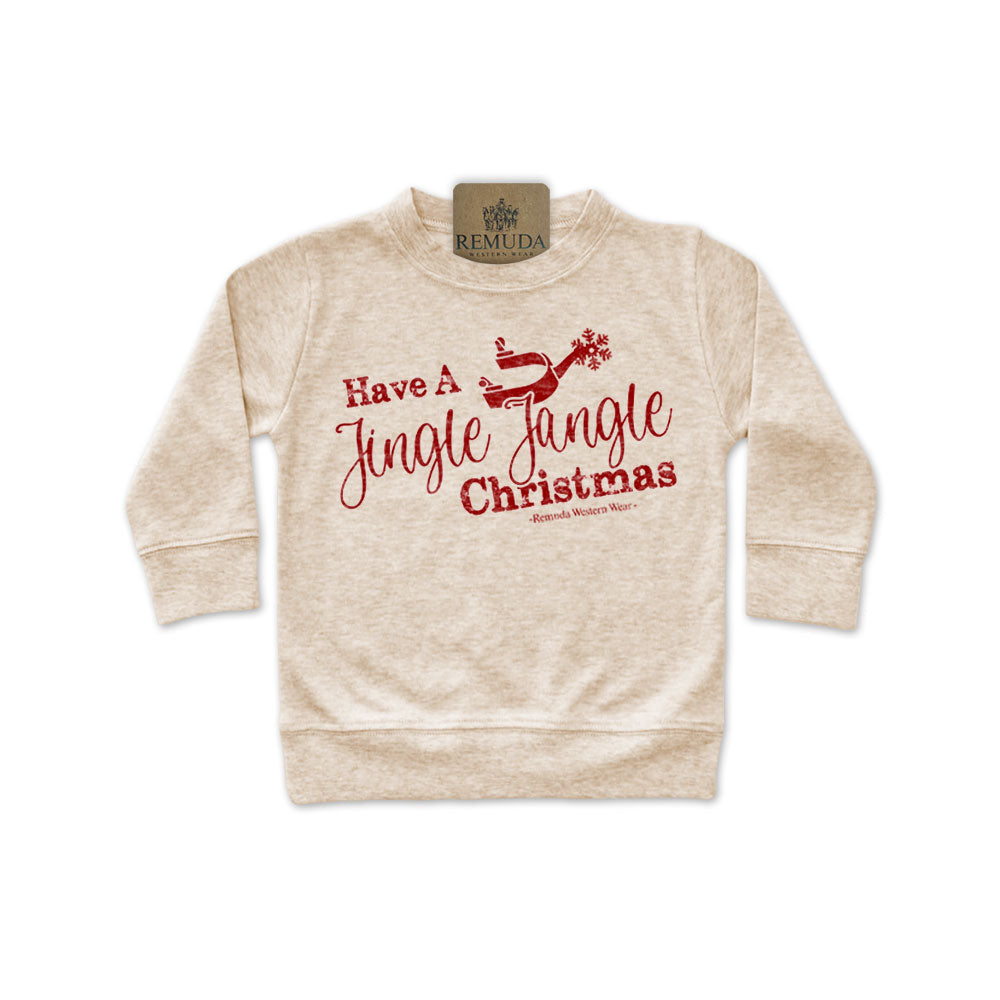 Have A Jingle Jangle Christmas Infant Western Spur Pullover in the color Oatmeal