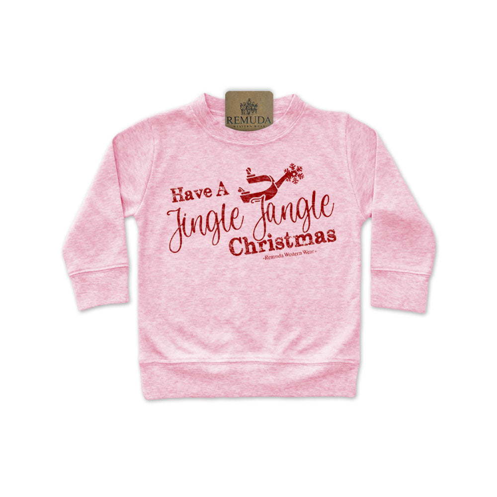 Have A Jingle Jangle Christmas Infant Western Spur Pullover in the color Light Pink