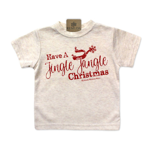 Have A Jingle Jangle Christmas Spur Infant Western short sleeve tee in the color Oatmeal