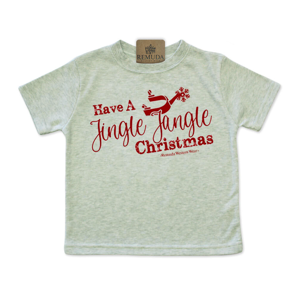 Have A Jingle Jangle Christmas Spur Infant Western short sleeve tee in the color Sage Green