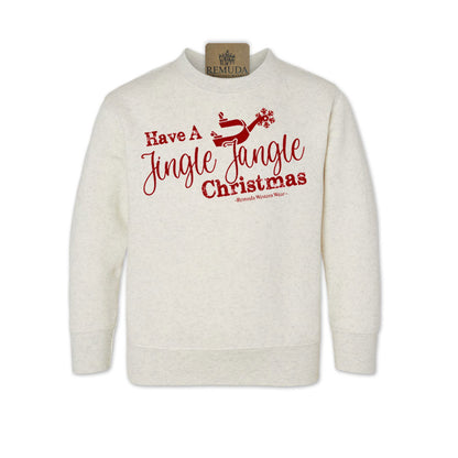 Have A Jingle Jangle Christmas Toddler Western Spur Sweatshirt in the color Oatmeal