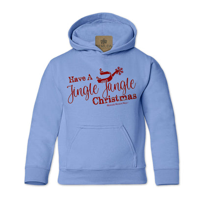 Have A Jingle Jangle Christmas Youth Western Spur Pullover Hoodie in the color Carolina Blue