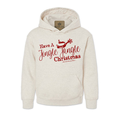 Have A Jingle Jangle Christmas Youth Western Spur Pullover Hoodie in the color Oatmeal