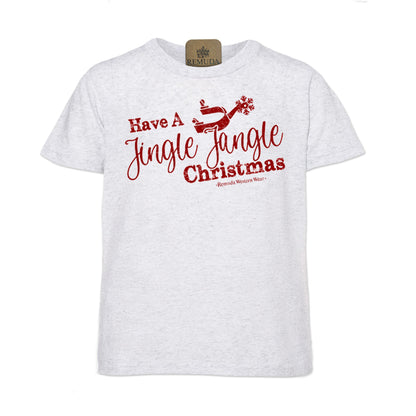 Have A Jingle Jangle Christmas Spur Youth Western Short Sleeve Tee in the color White Fleck