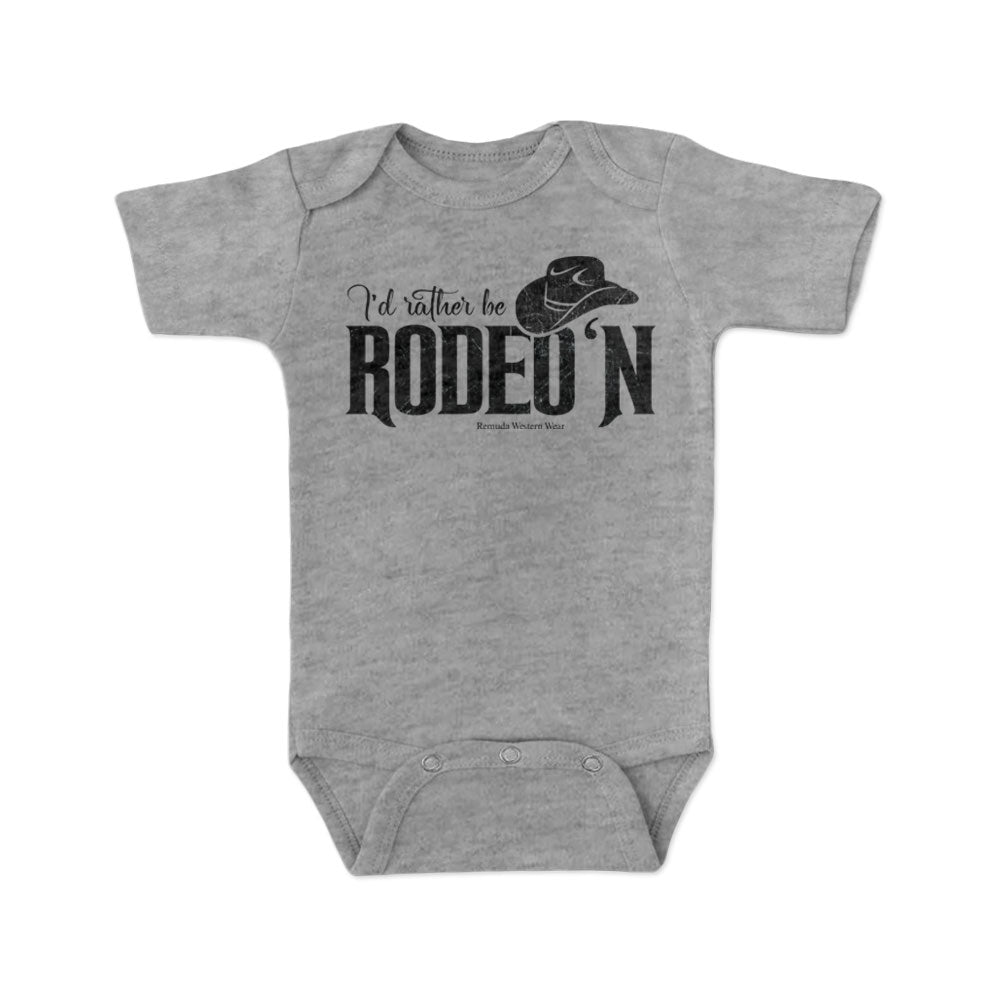 I'd Rather Be Rodeo'n - Infant Western One Piece Romper