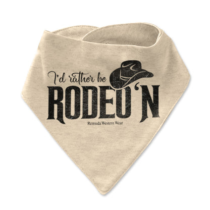 I'd Rather Be Rodeo'n - Infant Bandana Style Western Bib