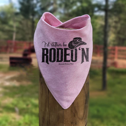 I'd Rather Be Rodeo'n - Infant Bandana Style Western Bib