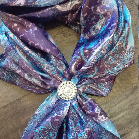 Concho Scarf Slide Sunflower Flower Wild Rag Scarf Slide