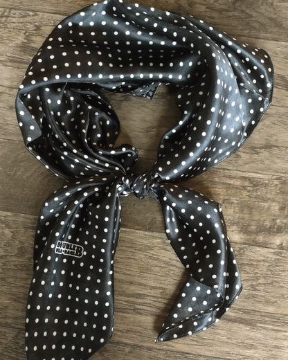 Wild Rag 100% SILK Grunge Polka Dot Blue, Black, or Red Cowboy Neck Scarf Bandanna by Double B Wild Rags