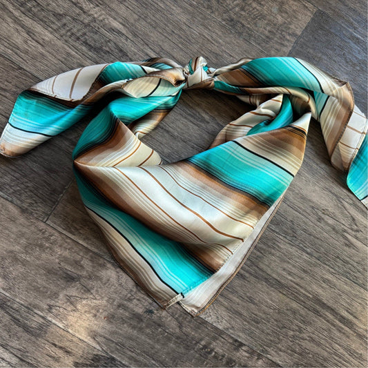 Wild Rag 100% Silk Turquoise Serape Cowboy Western Neck Scarf Bandanna by Double B Wild Rags