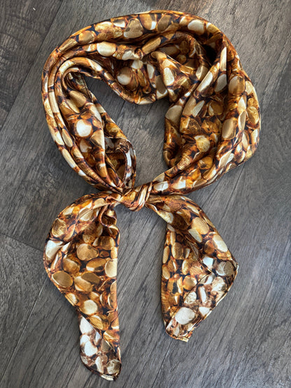 Silk Wild Rag Golden Gold Nugget print by Double B Wild Rags