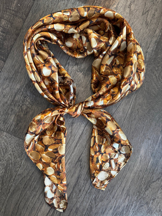 Silk Wild Rag Golden Gold Nugget print by Double B Wild Rags
