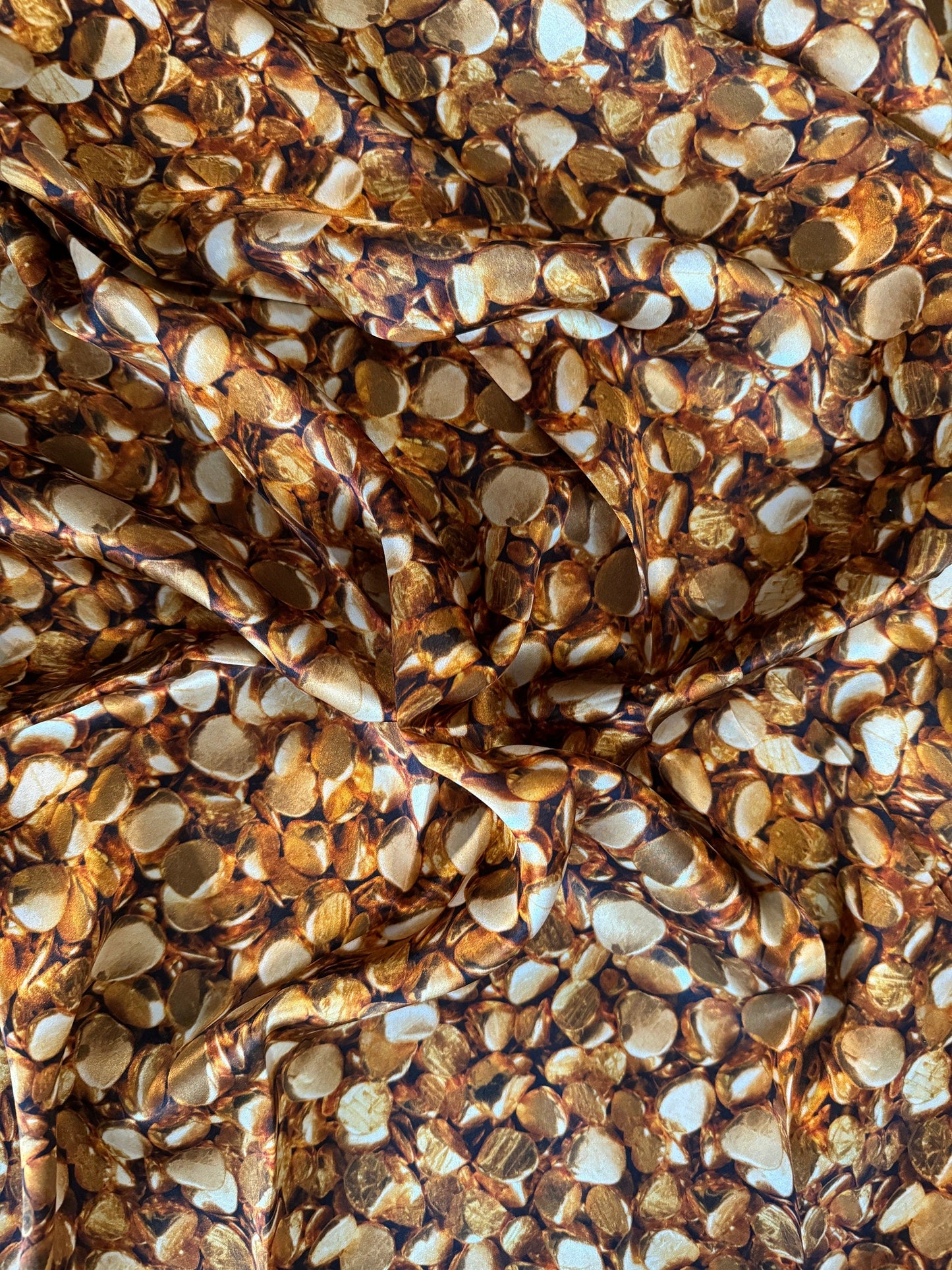 Silk Wild Rag Golden Gold Nugget print by Double B Wild Rags