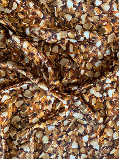 Silk Wild Rag Golden Gold Nugget print by Double B Wild Rags