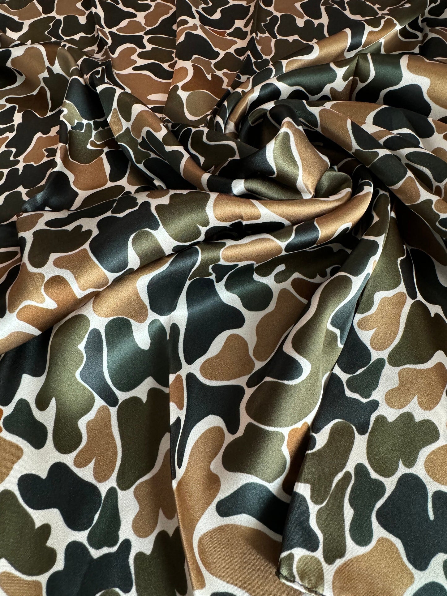 100% Silk Wild Rag Duck Camouflage Browns and Greens by Double B Wild Rags
