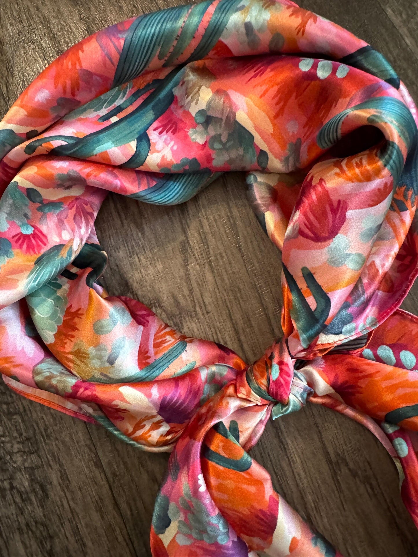 Silk Wild Rag Pink Purple Orange Green Cactus by Double B Wild Rags