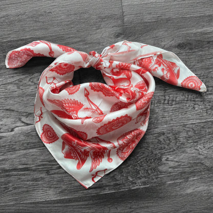 100% Silk Wild Rag Red & White Cowboy Valentine Cherub by Double B Creative image