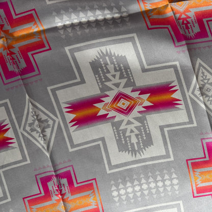 100% Silk Wild Rag Navajo Style Neck Scarf Bandana Double B Tribal Silver, White, Hot Pink, Orange