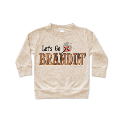 A charming Western-style oatmeal colored infant pullover shirt featuring the word 'Howdy' on the front. Perfect for your little cowboy's or cowgirl's wardrobe.