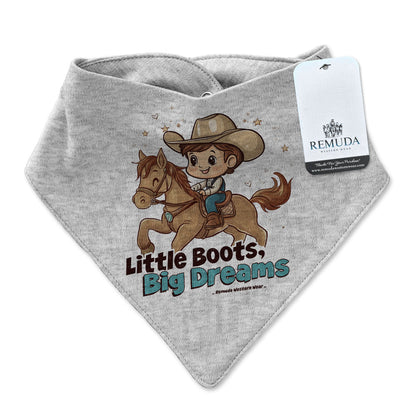 Little Boots, Big Dreams Cowboy Infant / Toddler Western Bandana Bib Oatmeal