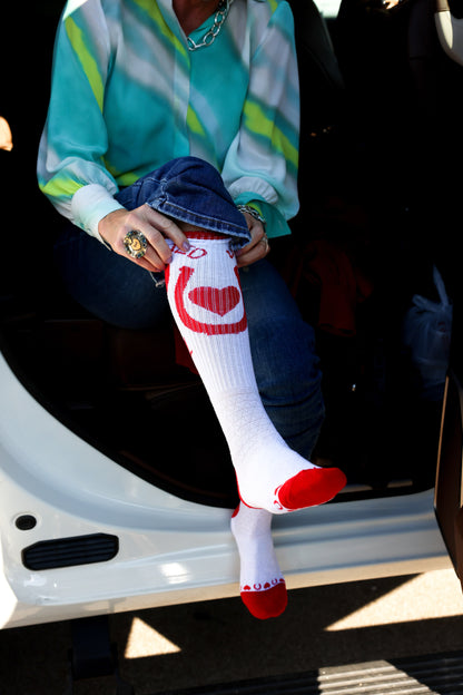 Lucky Hearted Love Performance Boot Socks Valentines Day