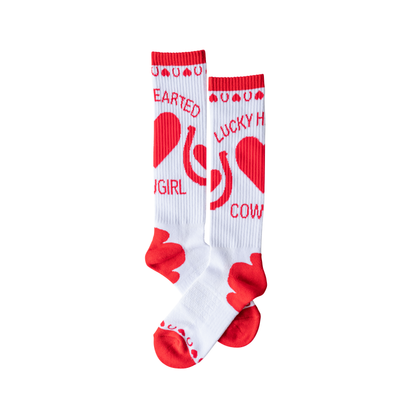 Lucky Hearted Love Performance Boot Socks Valentines Day