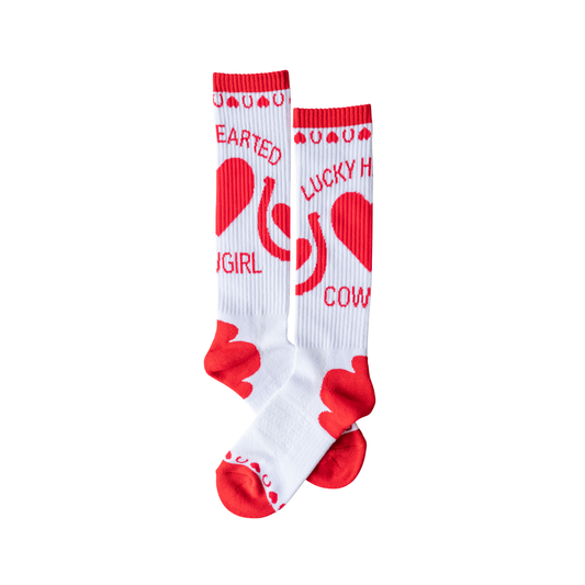Lucky Hearted Love Performance Boot Socks Valentines Day