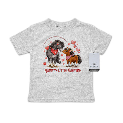 Mommy’s Little Valentine Cowgirl gray infant girls western tee t-shirt