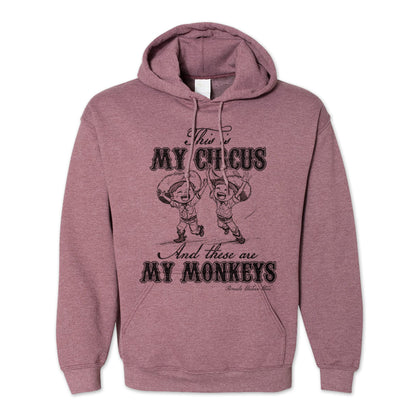 This Is My Circus and These Are My Monkeys Adult Unisex Hoodie Heather Dark Maroon