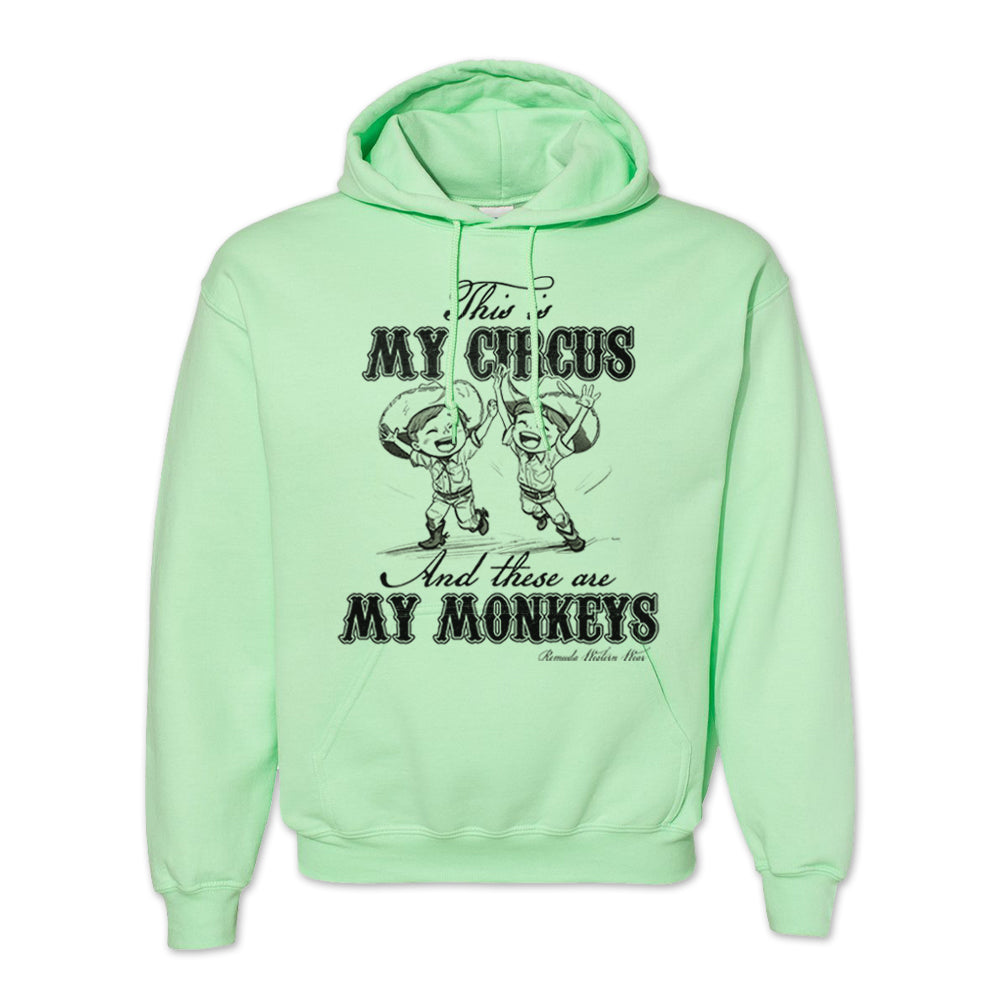 This Is My Circus and These Are My Monkeys Adult Unisex Hoodie Mint Green