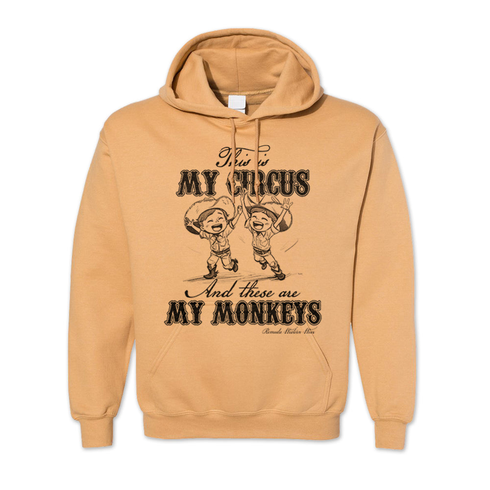 This Is My Circus and These Are My Monkeys Adult Unisex Hoodie Gold