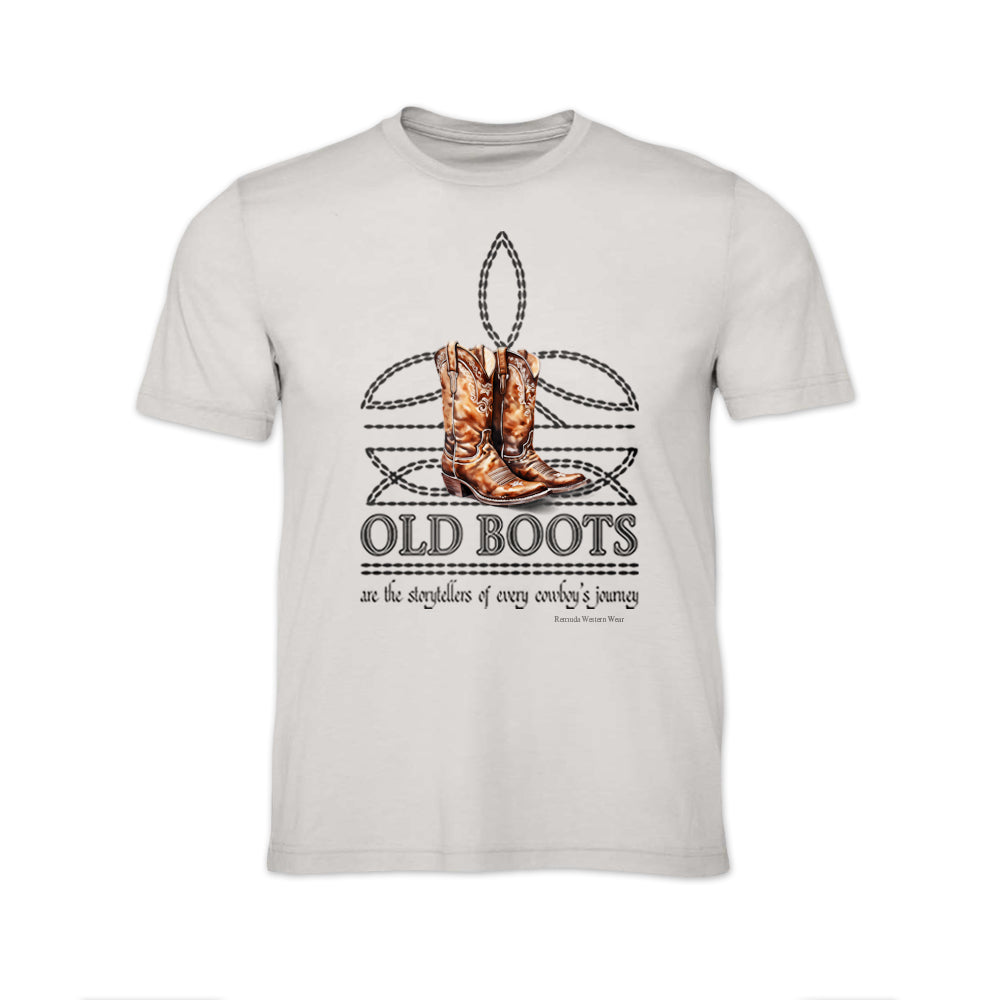 OLD BOOTS Cowboy Adult Mens Boot Stitch Tee