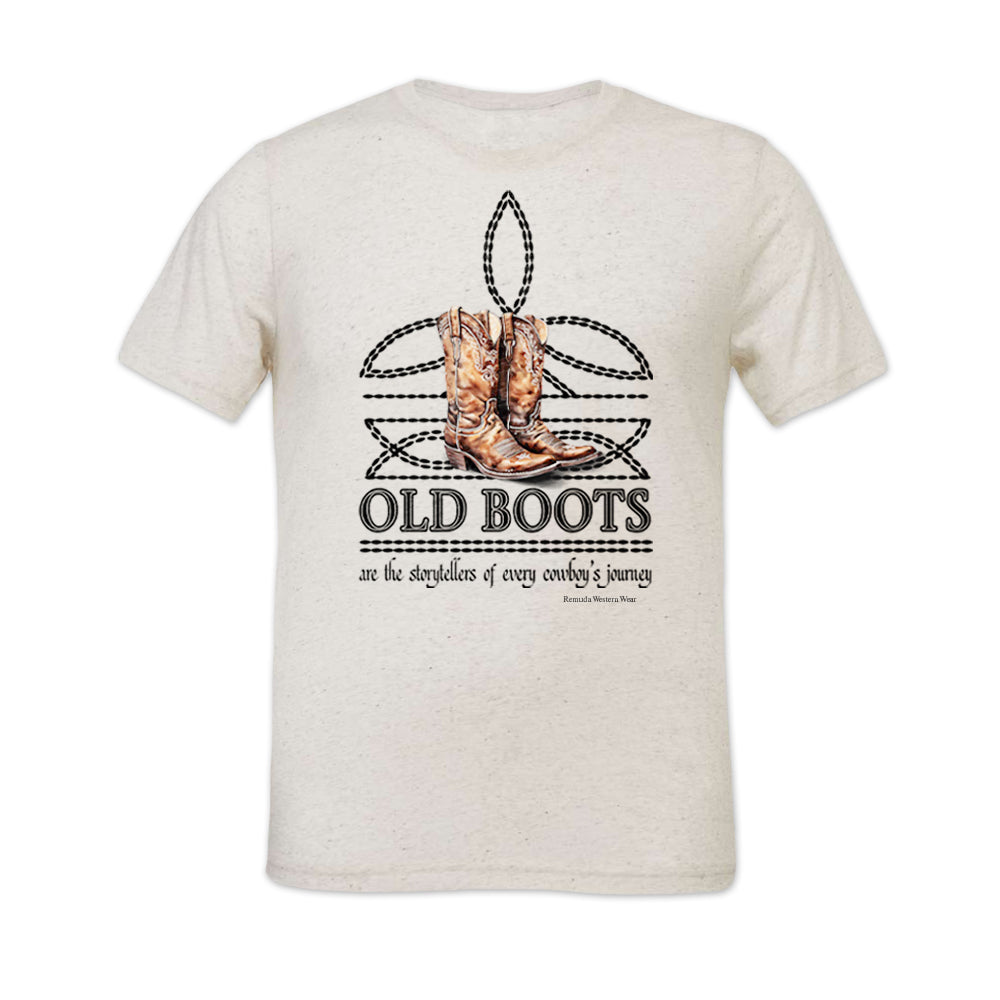 OLD BOOTS Cowboy Adult Mens Boot Stitch Tee