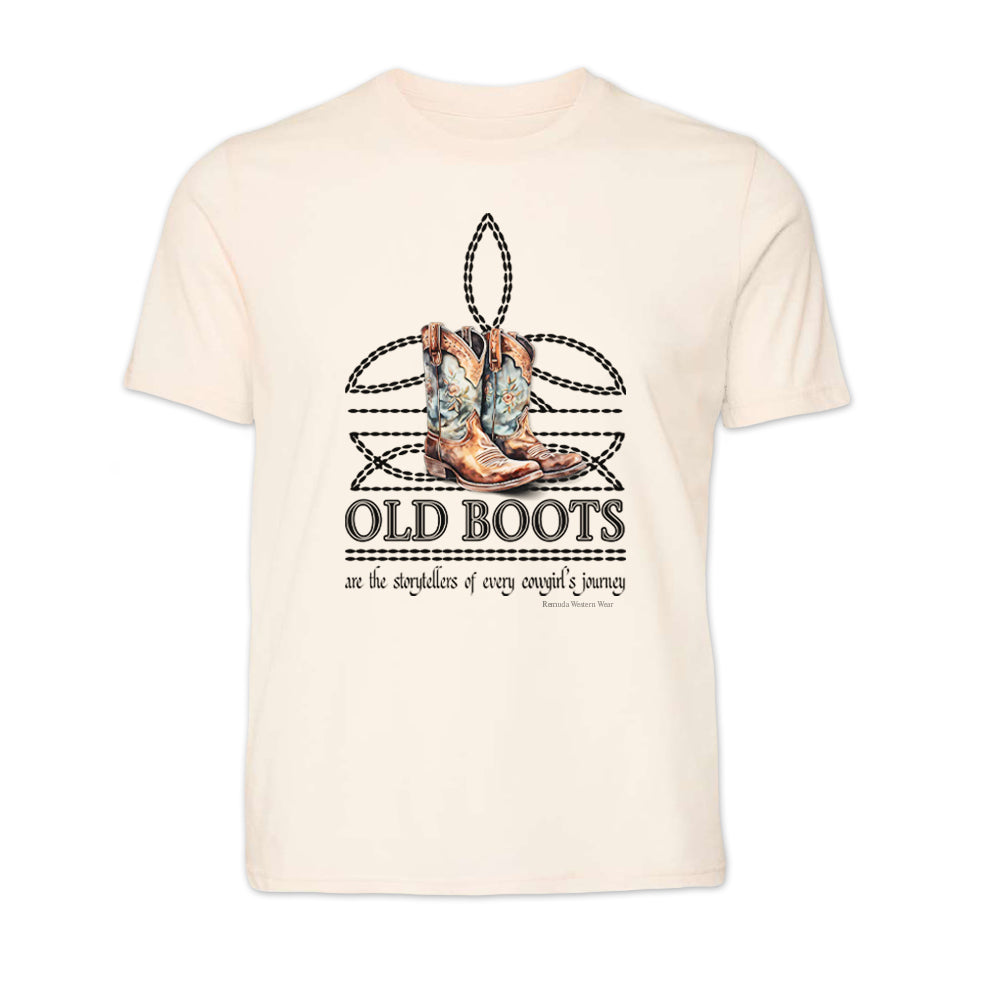 OLD BOOTS Cowgirl Adult Womens Boot Stitch Tee