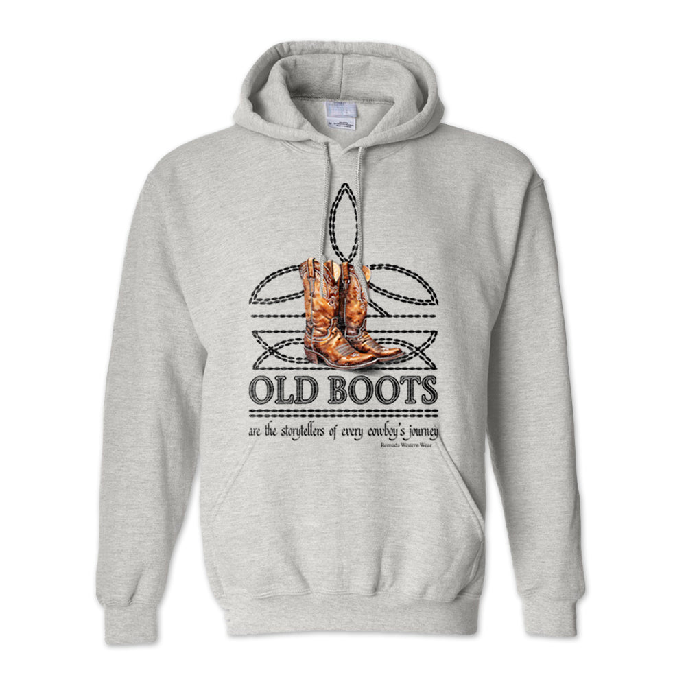 OLD BOOTS Cowboy Adult Men's Western Pullover Hoodie