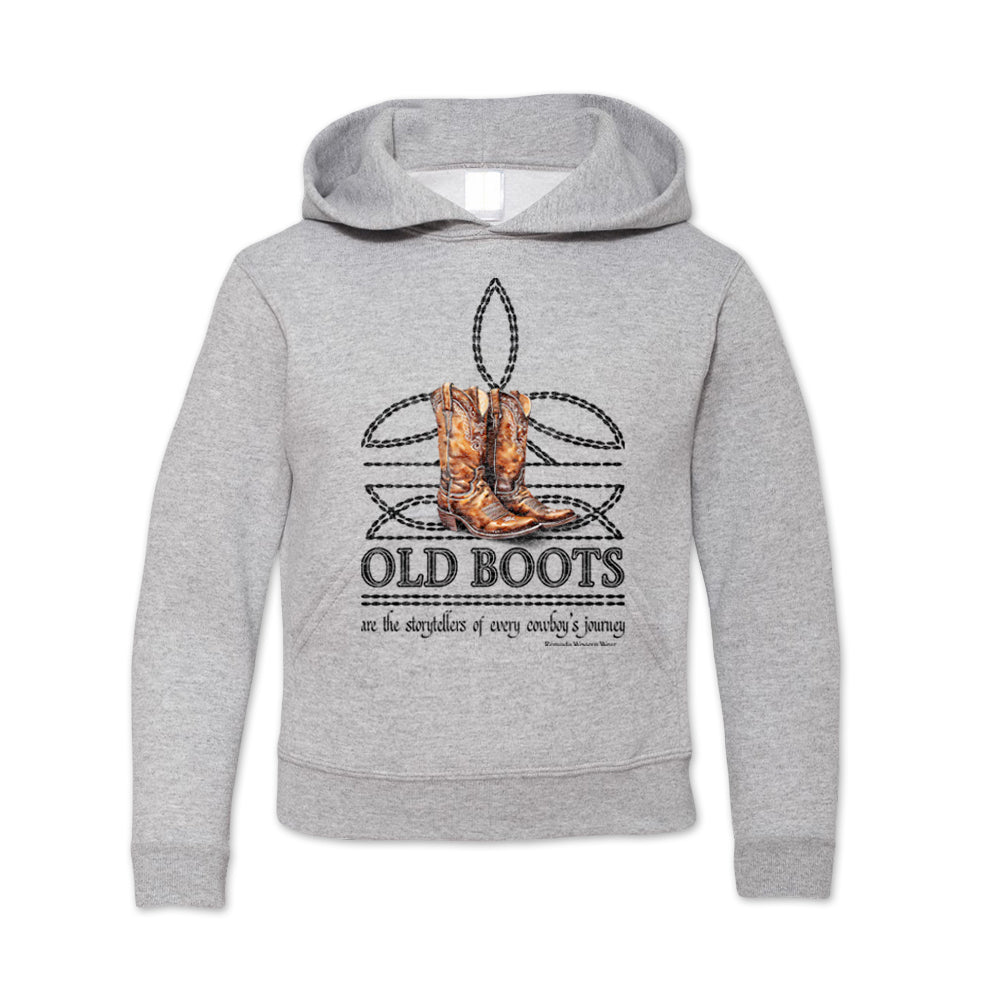 OLD BOOTS Boot Stitch Cowboy Youth Western Pullover Hoodie