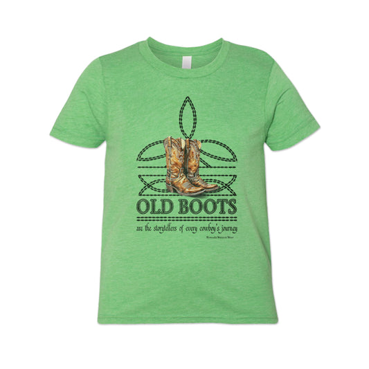 OLD BOOTS Cowboy Boot Stitch Youth Western Tee