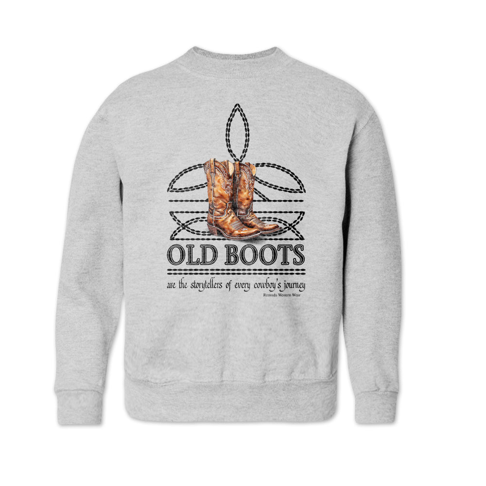 Old Boots - Boot Stitch Cowboy Western Youth Sweatshirt