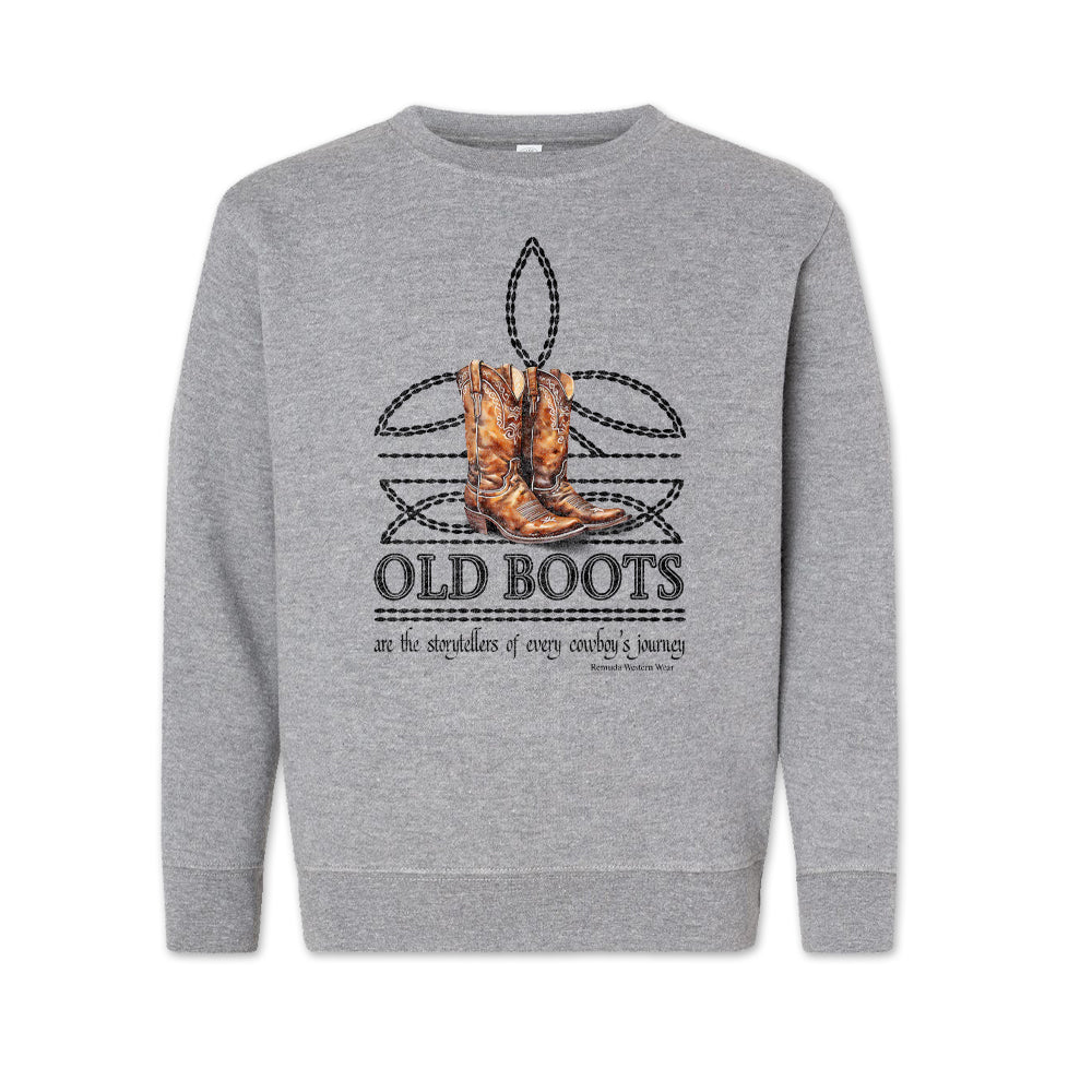 Old Boots - Boot Stitch Cowboy Western Youth Sweatshirt