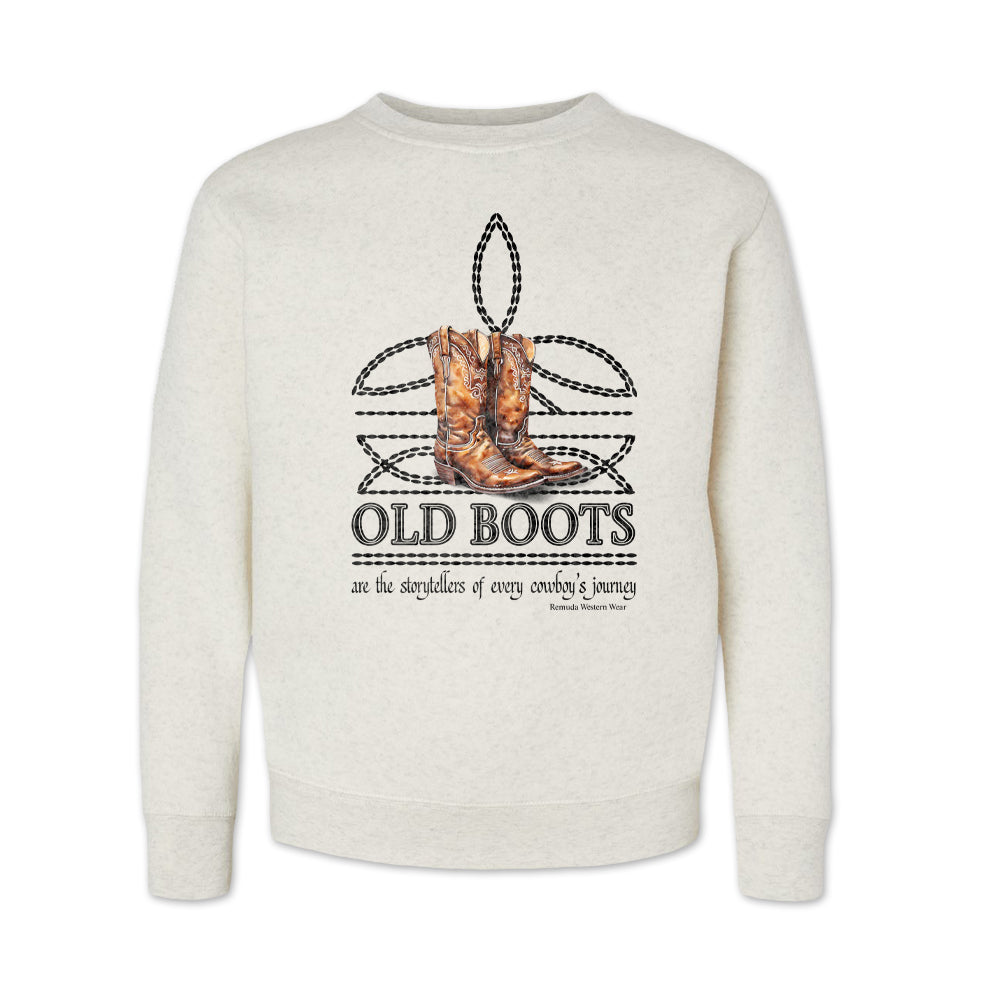 Old Boots - Boot Stitch Cowboy Western Youth Sweatshirt