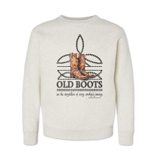 OLD BOOTS Boot Stitch Cowboy Western Youth Sweatshirt