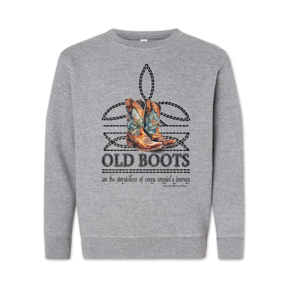 Old Boots - Boot Stitch Cowgirl Western Youth Sweatshirt