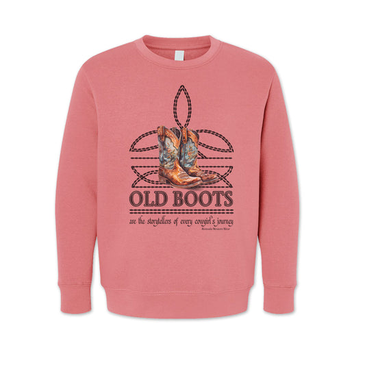 OLD BOOTS Boot Stitch Cowgirl Western Youth Sweatshirt