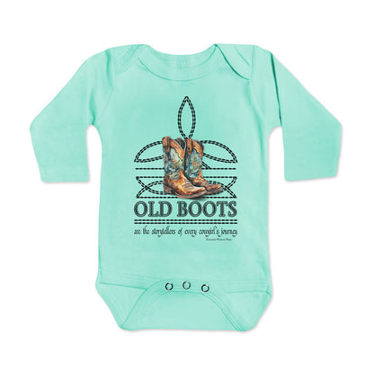 OLD BOOTS Cowgirl Boot Stitch Infant Western One Piece Romper