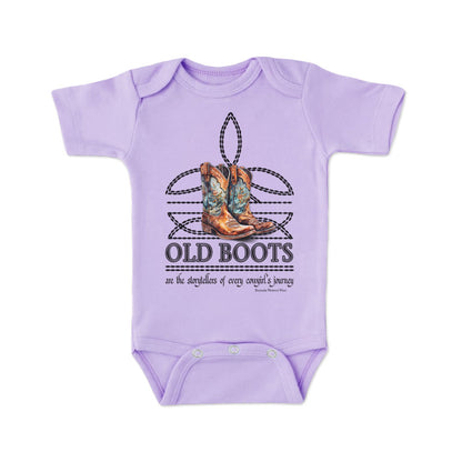 OLD BOOTS Cowgirl Boot Stitch Infant Western One Piece Romper