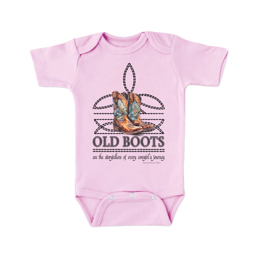 OLD BOOTS Cowgirl Boot Stitch Infant Western One Piece Romper