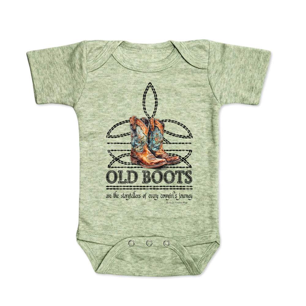 OLD BOOTS Cowgirl Boot Stitch Infant Western One Piece Romper