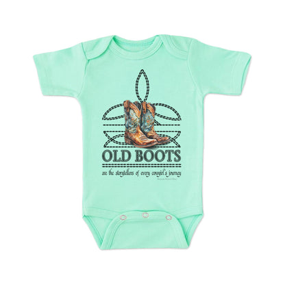 OLD BOOTS Cowgirl Boot Stitch Infant Western One Piece Romper