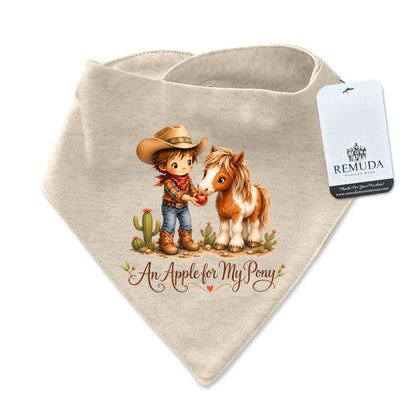Pony Pals An Apple For My Pony - Cowboy Infant / Toddler Western Boys Bandana Bib